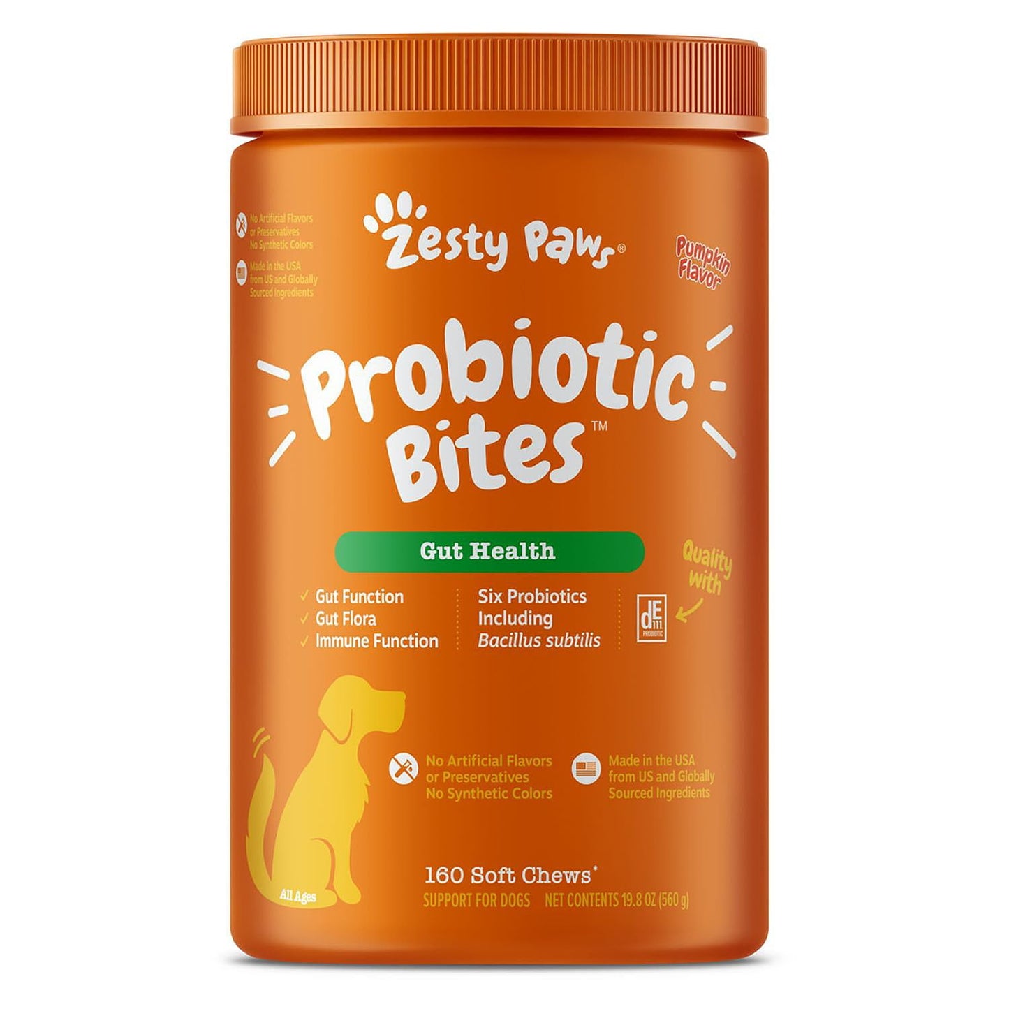 Zesty Paws Probiotic Bites Pumpkin 160 ct