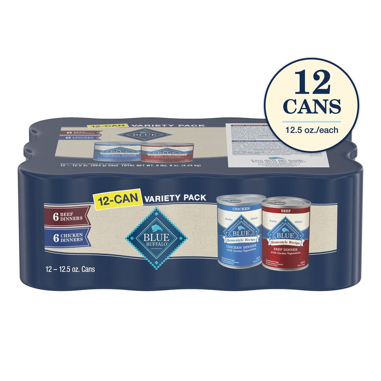 Blue Buffalo Homestyle Recipes Variety Pack Adult Wet Dog Food, 12 ct., 12.5 oz.