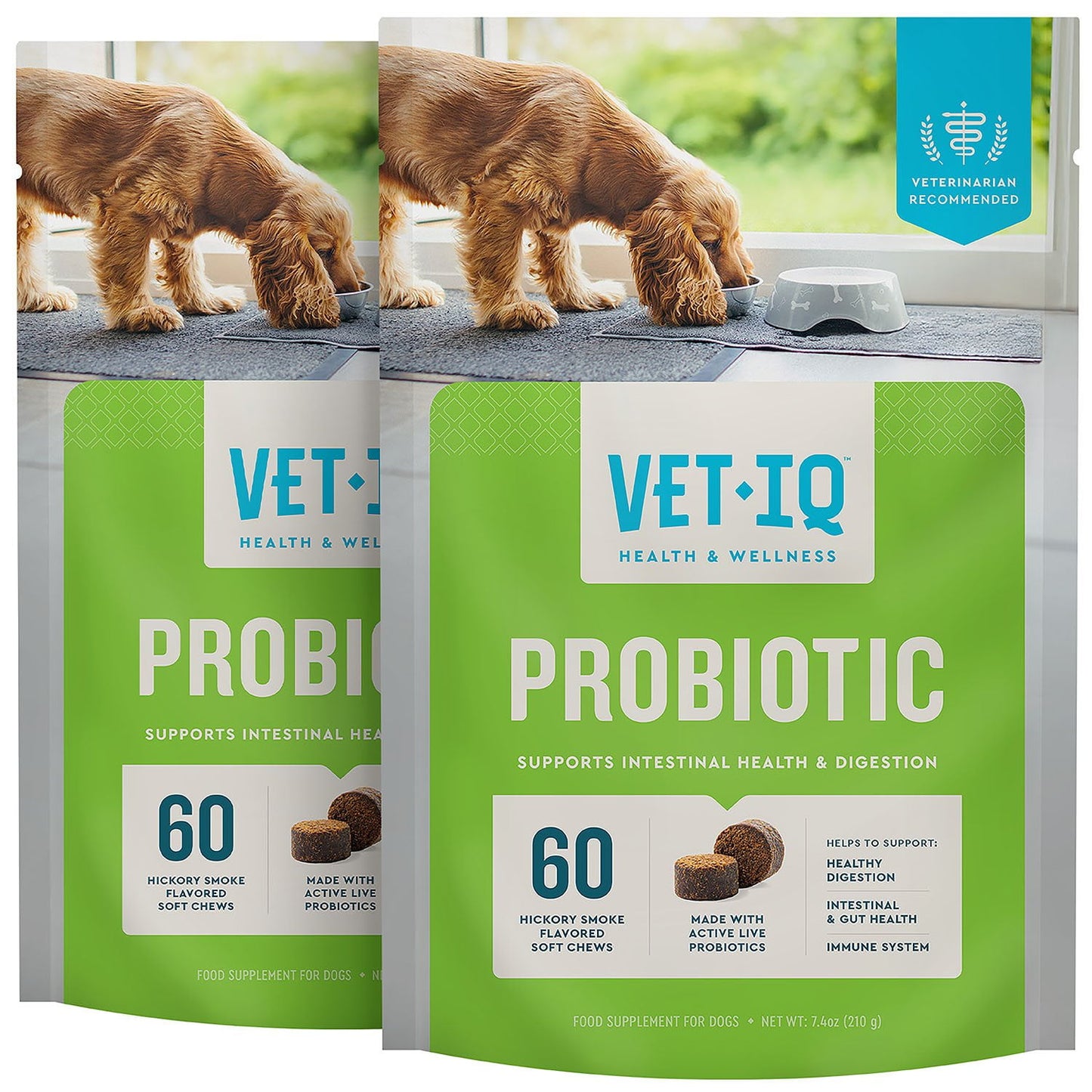 VETIQ Probiotic Soft Dog Chews Hickory Smoke 60ct 2pk