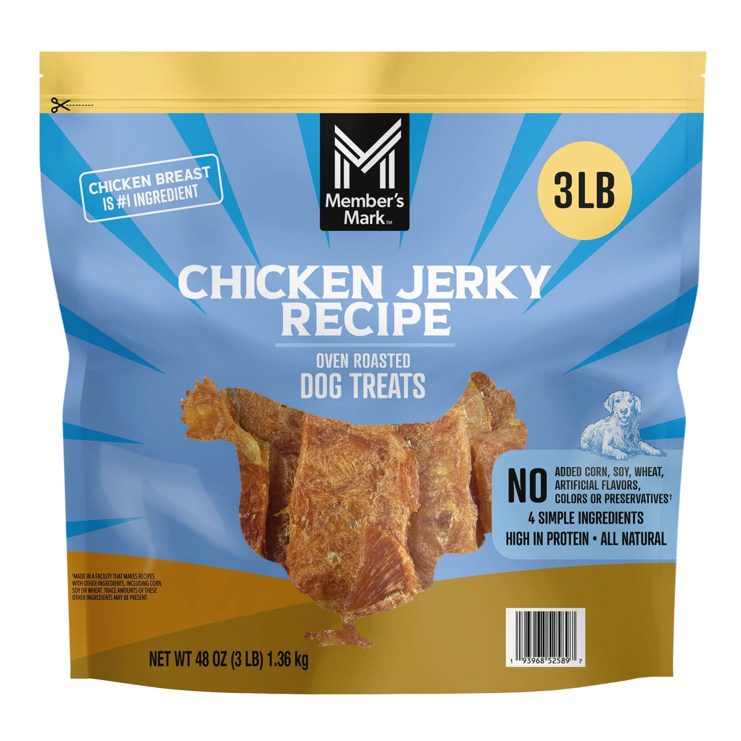 Member's Mark Chicken Jerky Recipe Dog Treats 48 oz
