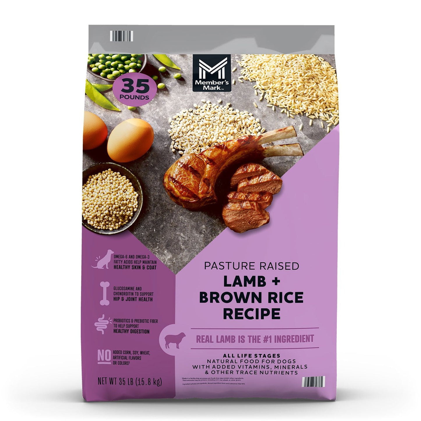 Member's Mark Pasture Raised Lamb and Brown Rice Dry Dog Food 35 lbs