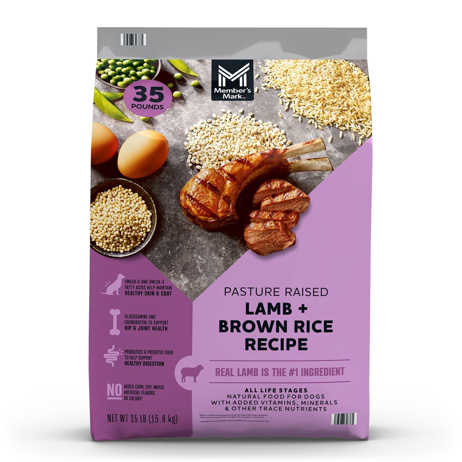 Member's Mark Pasture Raised Lamb and Brown Rice Dry Dog Food 35 lbs