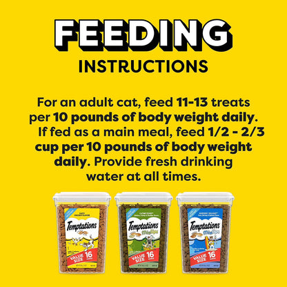 Temptations Classics Mixups Chicken, Catnip, and Seafood Adult Cat Treats, 16 oz., 3 tubs