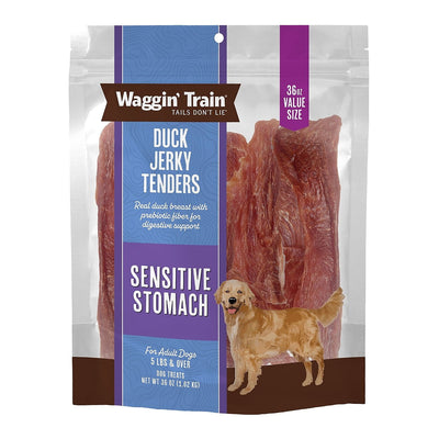 Waggin Train Duck Jerky Dog Treats Sensitive Stomach 36 oz