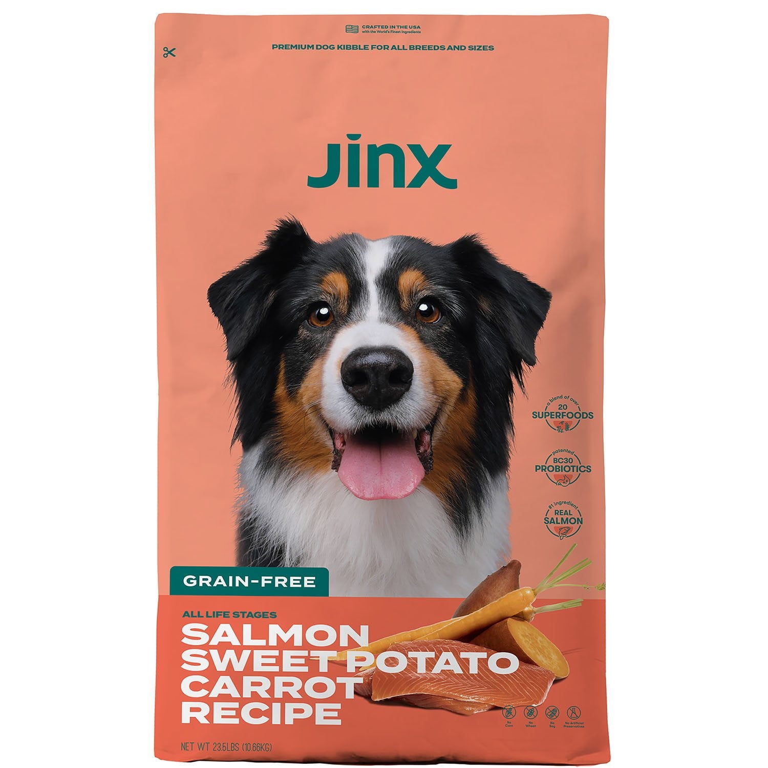 Jinx Salmon Sweet Potato Carrot Grain Free Dry Dog Food 23.5 lbs