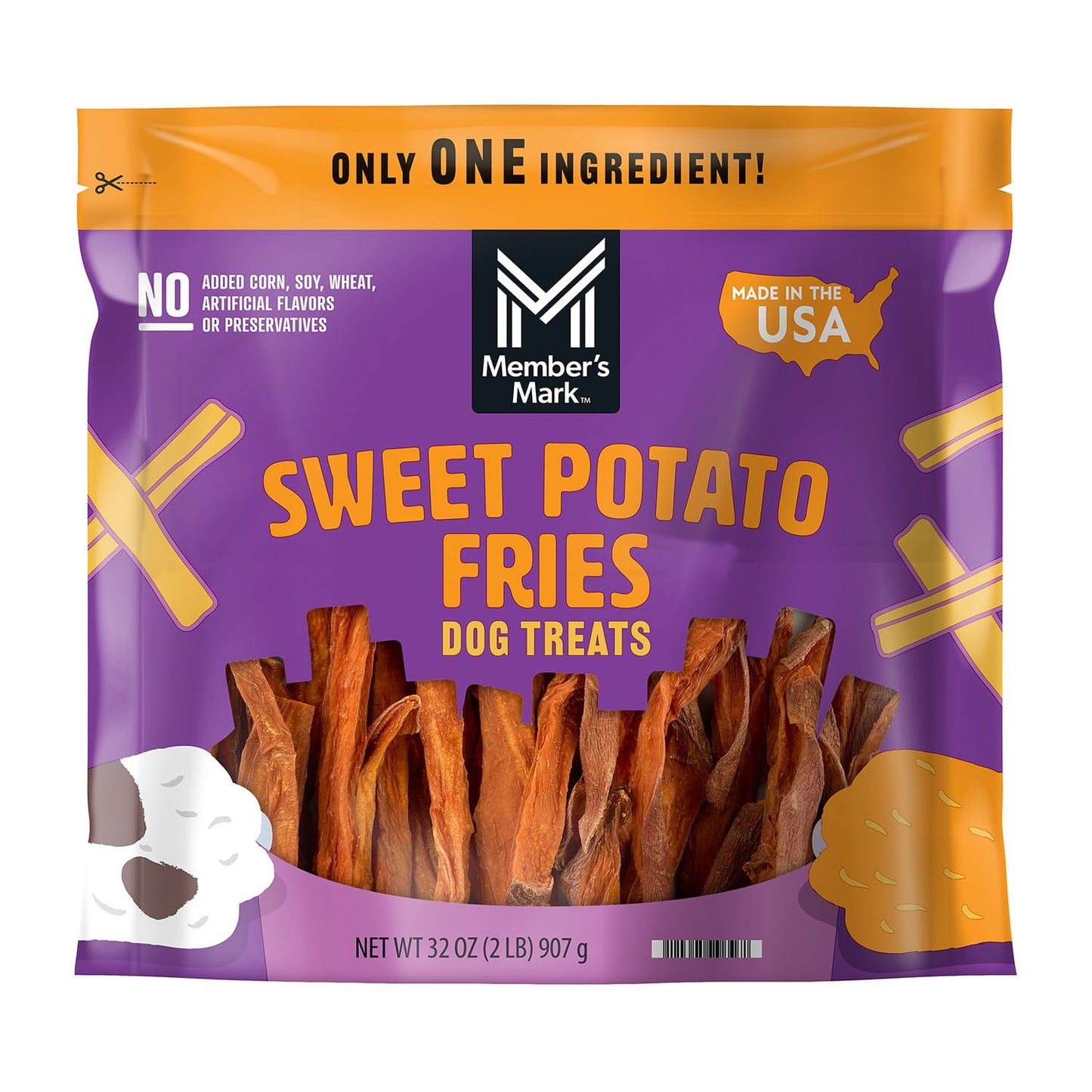 Member's Mark Sweet Potato Fries Dog Treats 32 oz