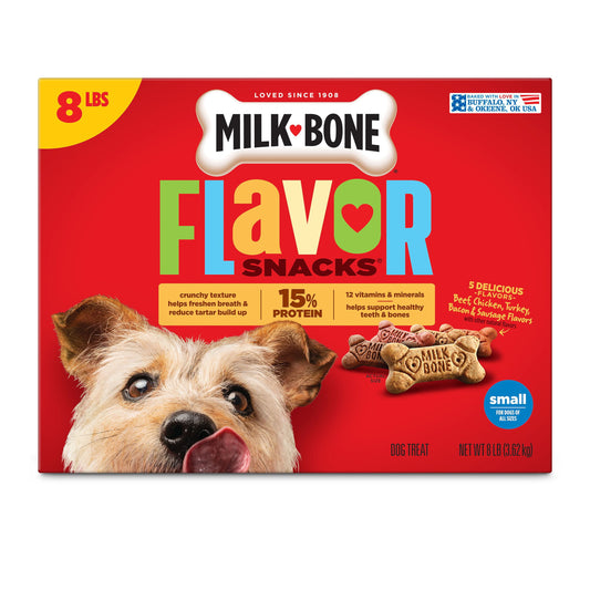 Milk-Bone Flavor Snacks Variety Pack Small Crunchy Dog Biscuits 8 lbs