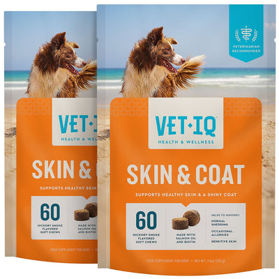 VETIQ Skin Coat Soft Dog Chews Hickory Smoke 60ct 2pk