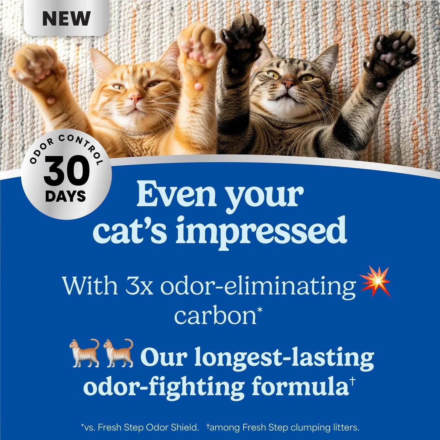 Fresh Step Heavy Duty Odor Block Multi-Cat Clumping Cat Litter with Febreze Freshness, 42 lb