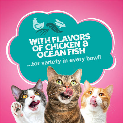 Friskies Land & Sea Adventures, Chickn and Ocean Fish Flavored, Adult Dry Cat Food, 32 lbs