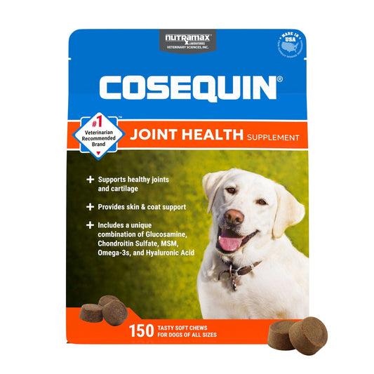 Nutramax Cosequin Joint Health Supplement Dogs Glucosamine Chondroitin MSM Omega HA 150 Soft Chews