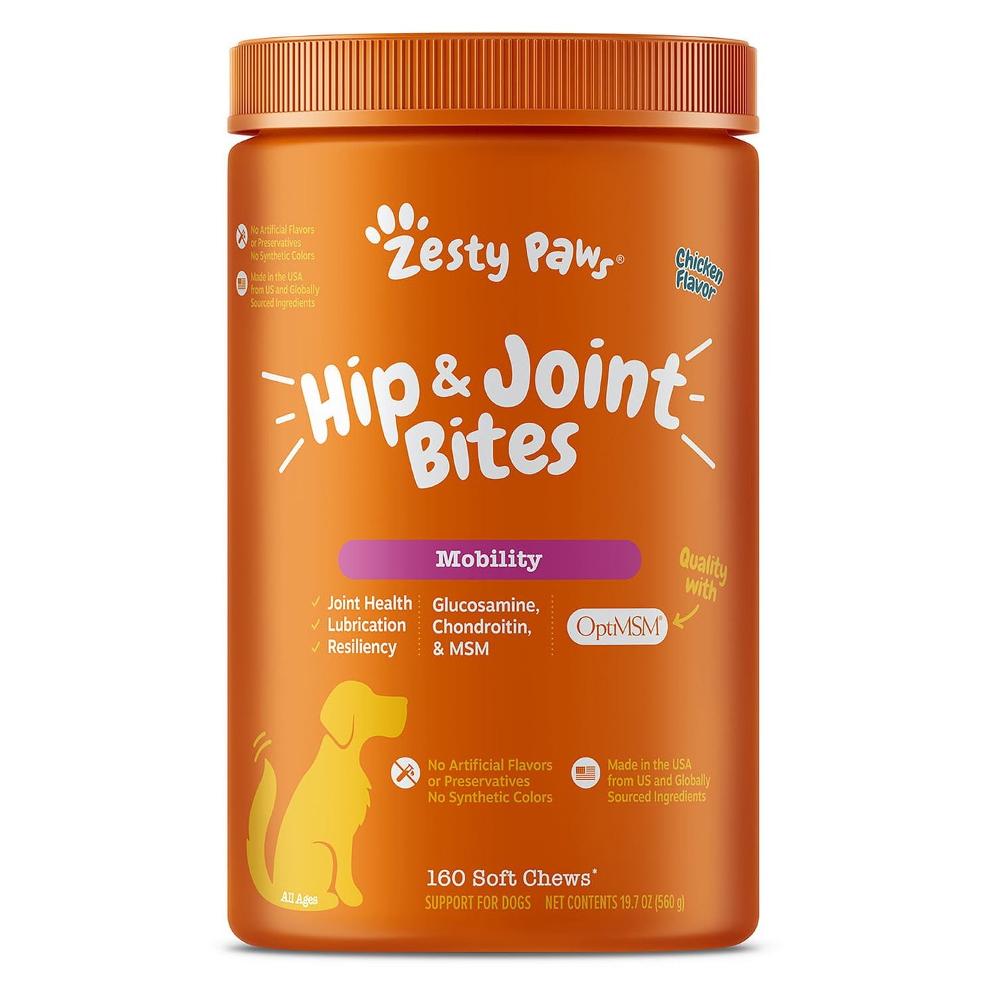 Zesty Paws Hip Joint Bites Chicken 160 ct