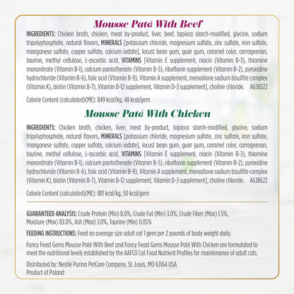Purina Fancy Feast Gems Pate Mousse Cat Food, Variety Pack, 40 ct.