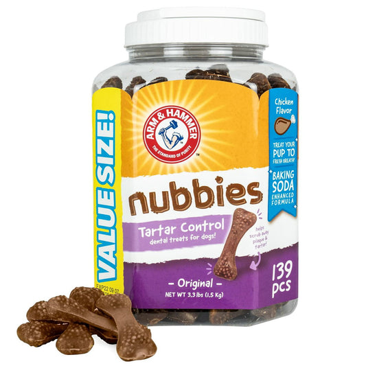 Arm & Hammer Chicken Flavored Nubbies Dental Treats for Dogs 139 ct