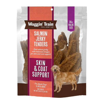 Waggin Train Salmon Jerky Tenders Skin Coat Support 36 oz