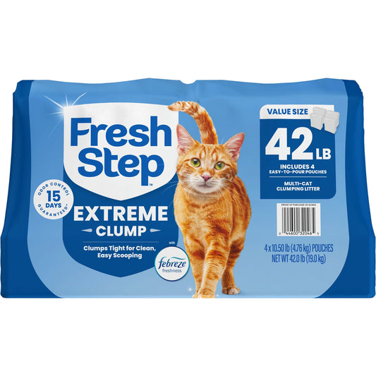 Fresh Step, Extreme Clumping Cat Litter with Febreze, Mountain Spring Scent, 42 lbs.