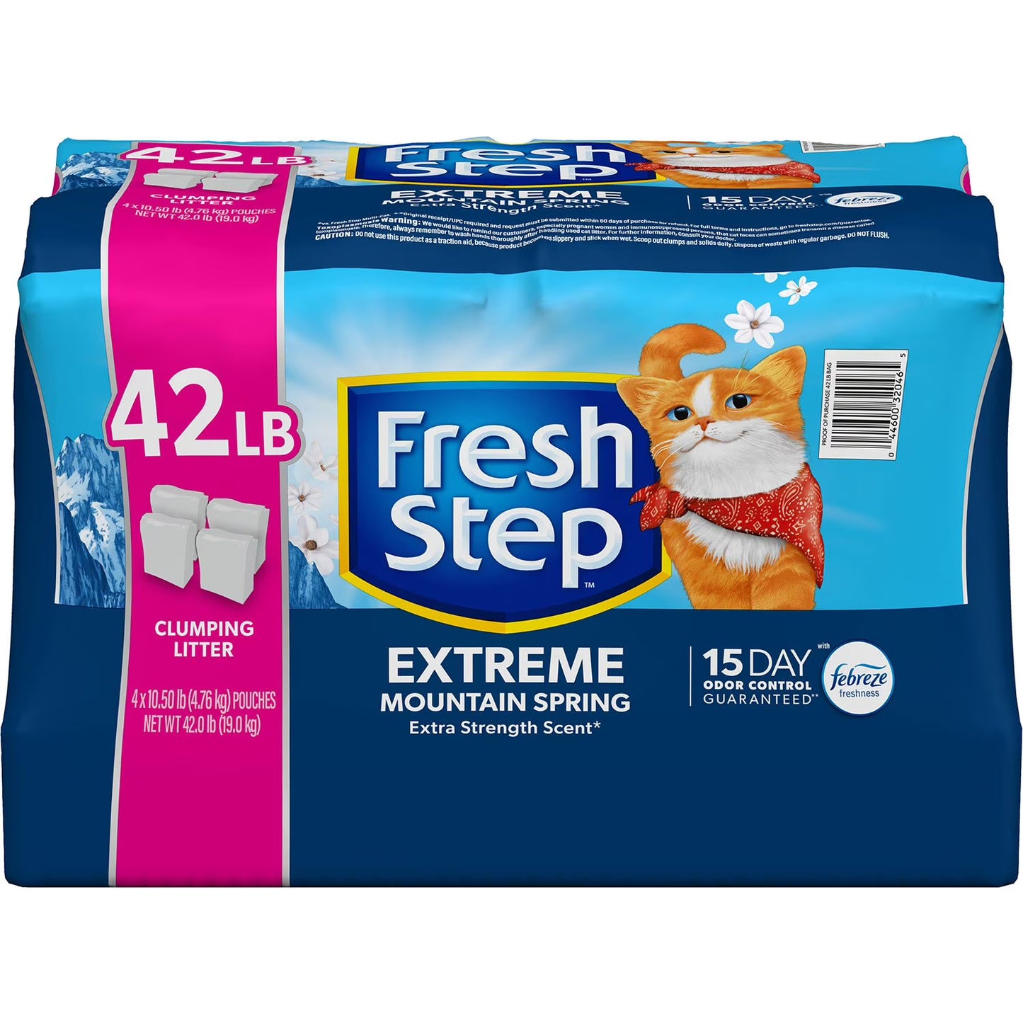 Fresh Step Extreme Clumping Cat Litter with Febreze Freshness, 42 lb