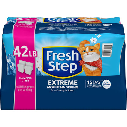 Fresh Step Extreme Clumping Cat Litter with Febreze Freshness, 42 lb