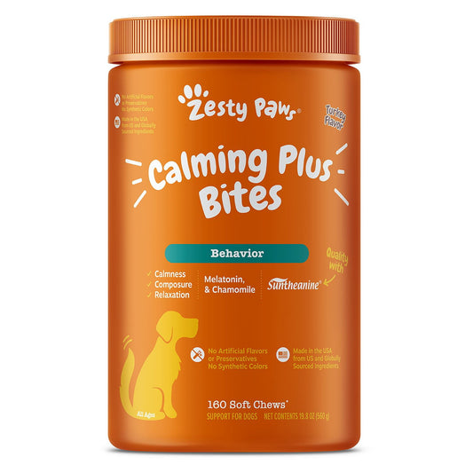 Zesty Paws Calming Plus Bites Turkey 160 ct