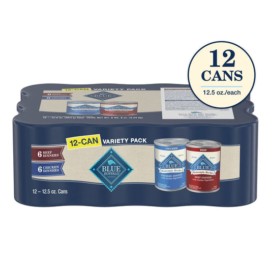 Blue Buffalo Homestyle Recipes Variety Pack Adult Wet Dog Food, 12 ct., 12.5 oz.