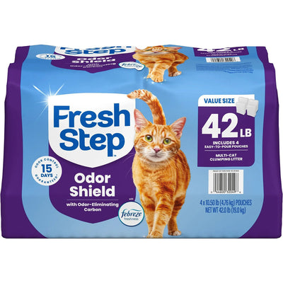 Fresh Step Odor Shield Multi Cat Clumping Litter, Febreze Fresh Scent, 42 lb.