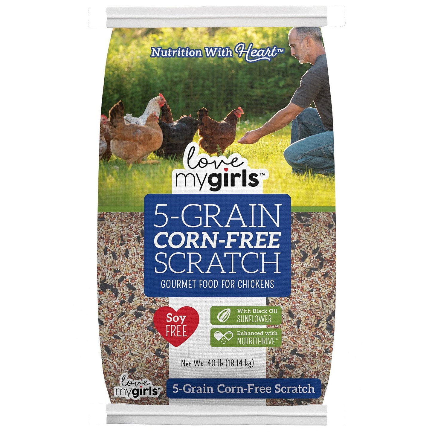 Love My Girls 5-Grain Corn-Free Scratch Gourmet Chicken Food 40 lbs.