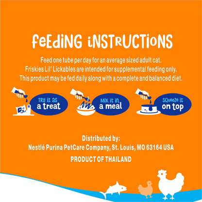 Purina Friskies lil’ Lickables With Chicken, Tuna or Ocean Whitefish Variety Pack Lickable Cat Treat, 56 ct. Pouches
