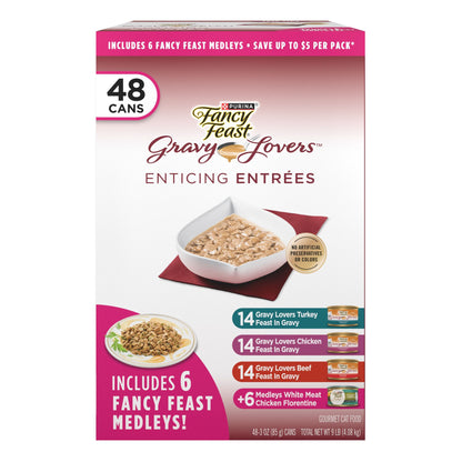 Purina Fancy Feast Variety  Poultry Pack, Wet Cat Food, 48 ct., 3 oz