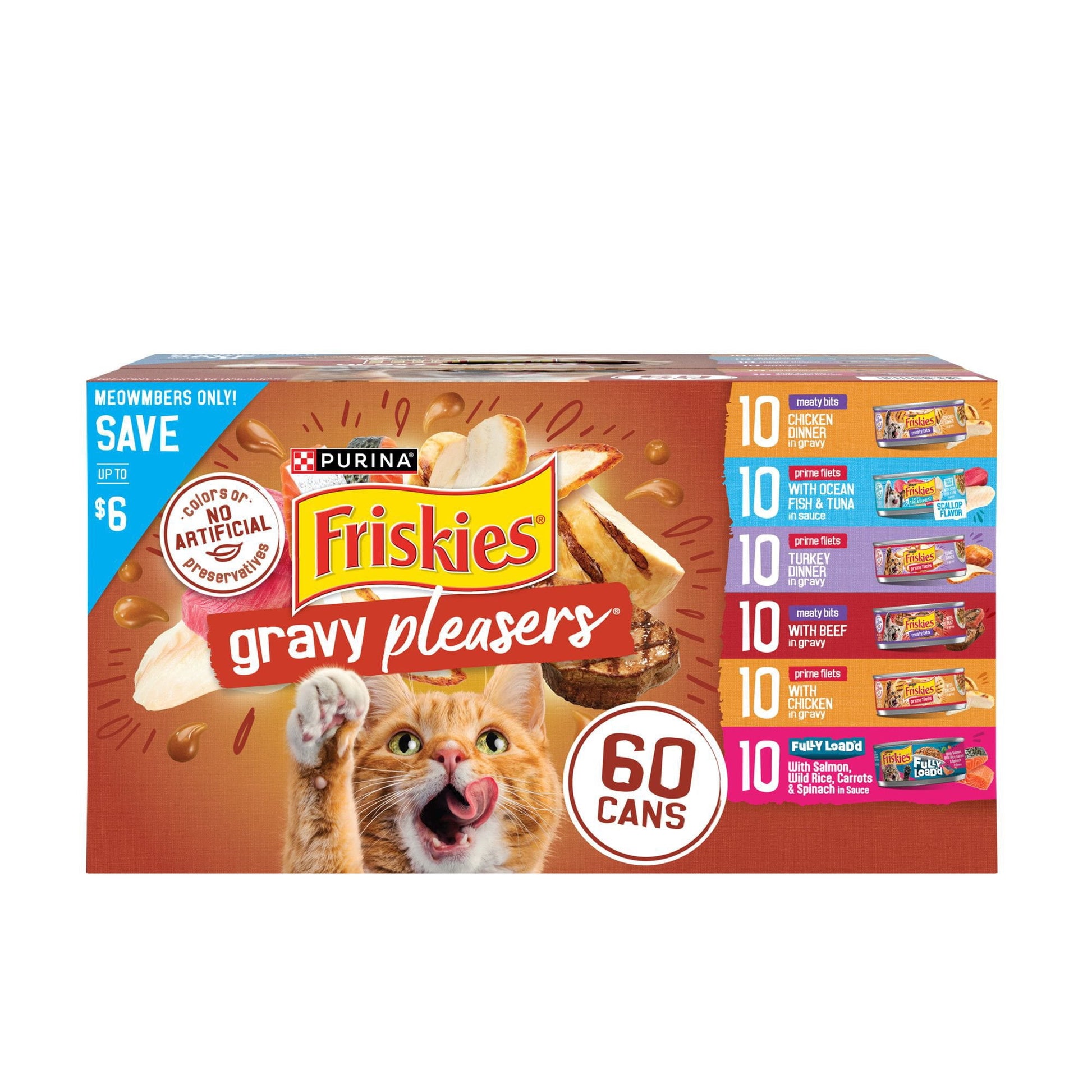 Purina Friskies Gravy Pleasers Variety Pack Wet Cat Food 60 ct 5.5 oz