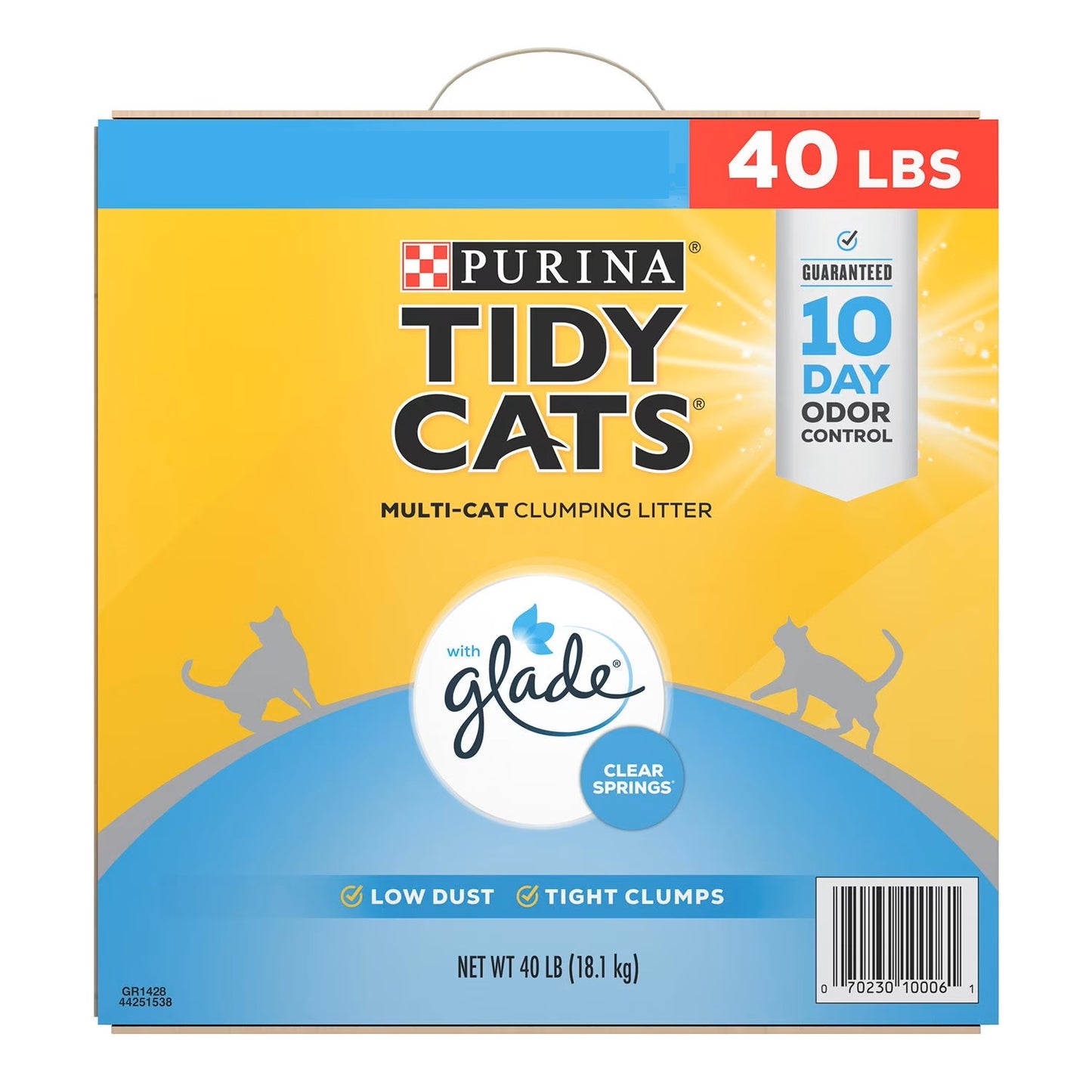 Purina Tidy Cats Multi-Cat Clumping Litter, Clear Springs Scent, 40 lbs.