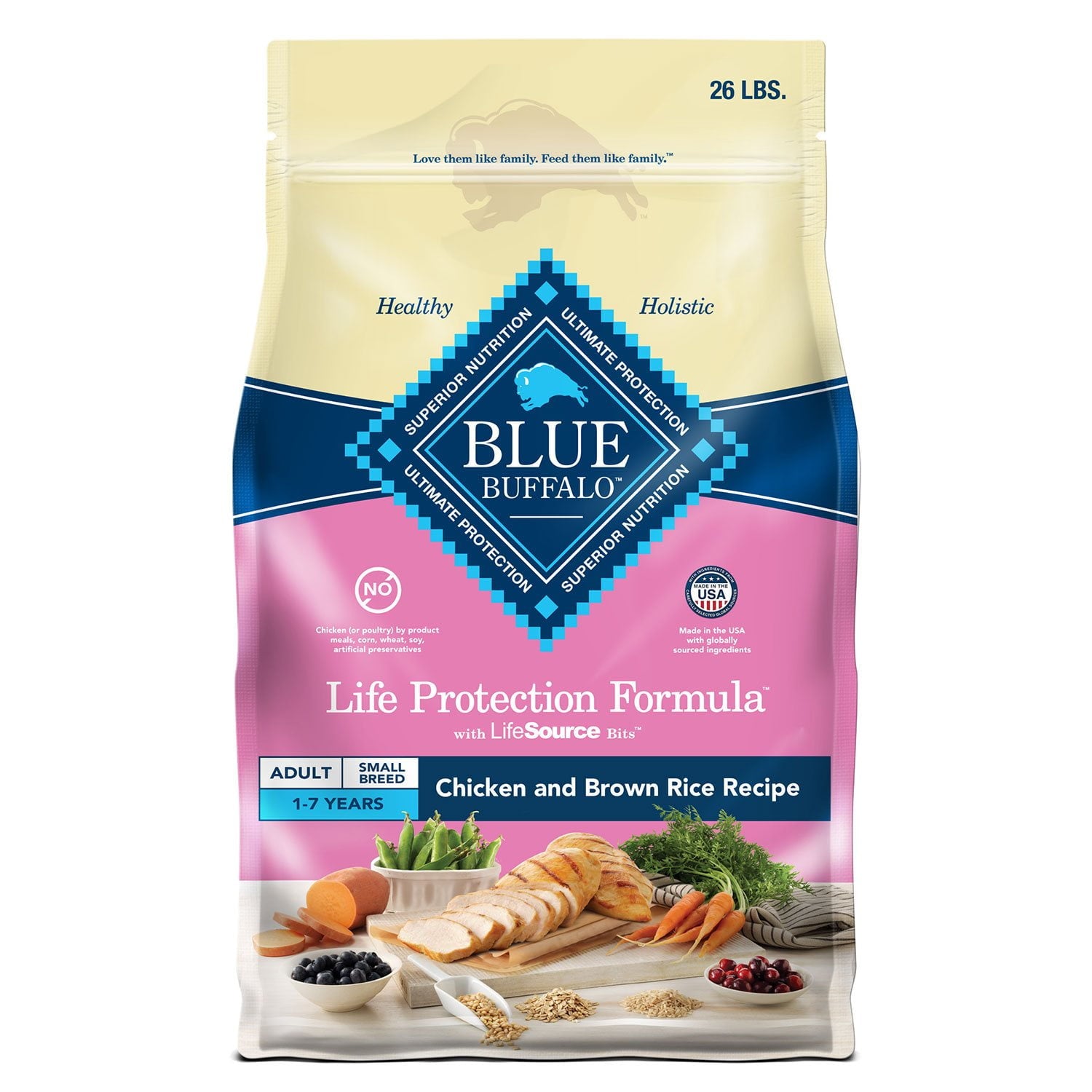 Blue Buffalo Life Protection Formula Chicken Brown Rice Adult Small Breed Dry Dog Food 26 lbs