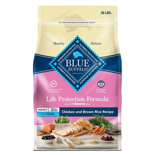 Blue Buffalo Life Protection Formula Chicken Brown Rice Adult Small Breed Dry Dog Food 26 lbs