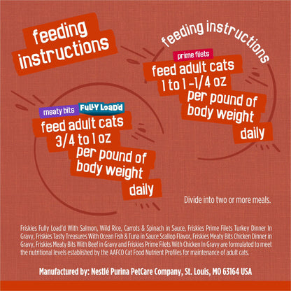 Purina Friskies Wet Cat Food Gravy Variety Pack Meaty Bits, & Prime Filets, 60 ct., 5.5 oz. Cans