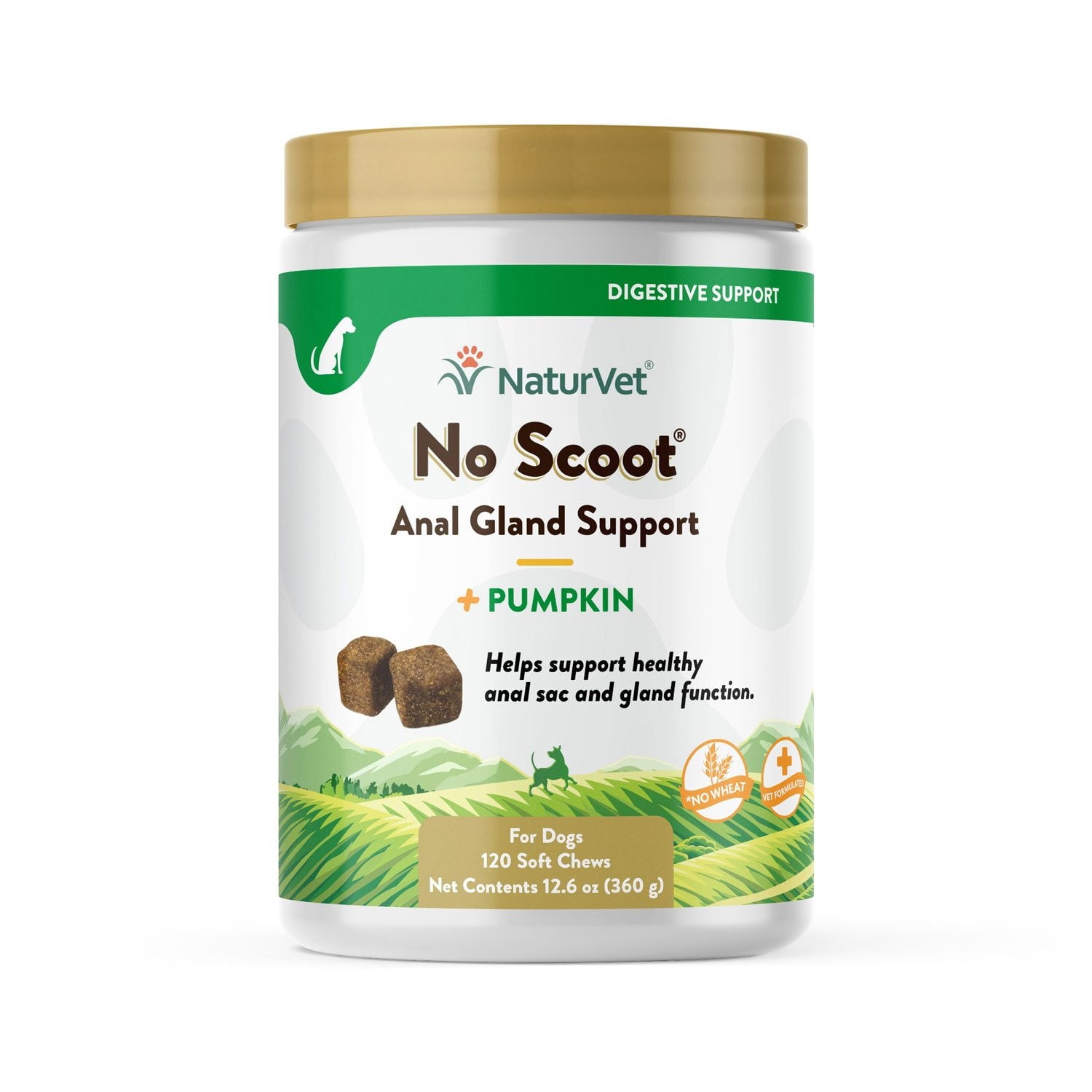NaturVet No Scoot with Pumpkin Soft Chews for Dogs 120 ct