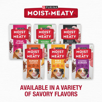 Purina Moist & Meaty Burger with Cheddar Cheese Flavor Adult Dog Food, 6 oz., 60 ct.